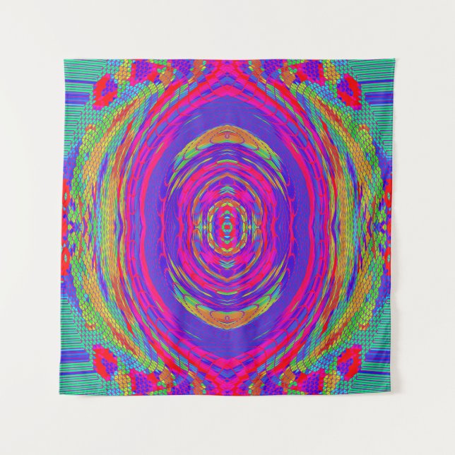 Psychedelic Radial Pattern Tapestry (Front)
