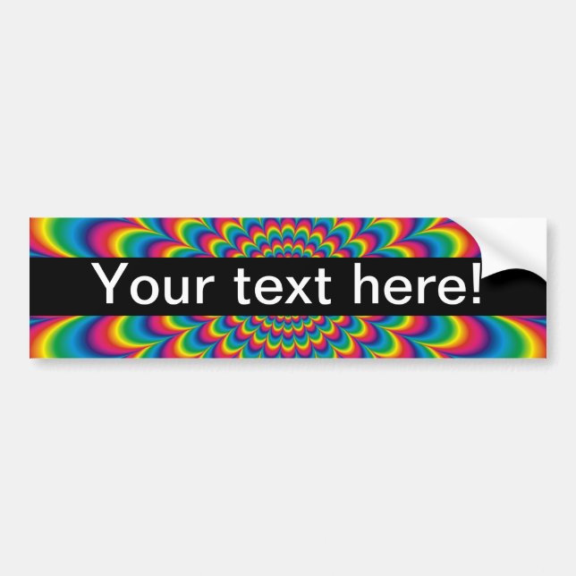 Psychedelic rainbow abstract design bumper sticker (Front)