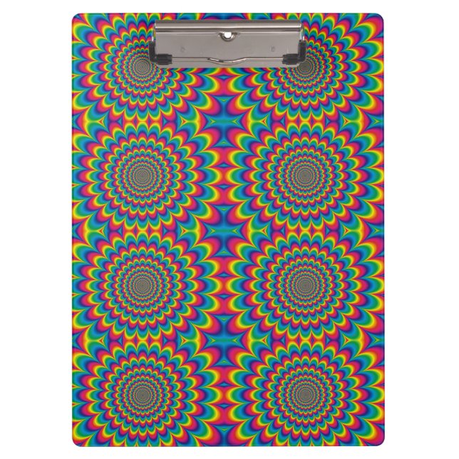 Psychedelic rainbow abstract design clipboard (Front)
