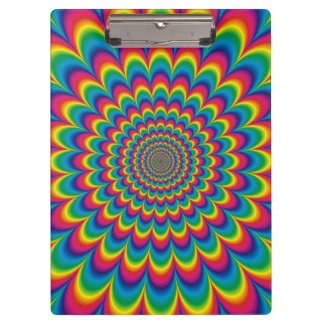 Psychedelic rainbow abstract design clipboard