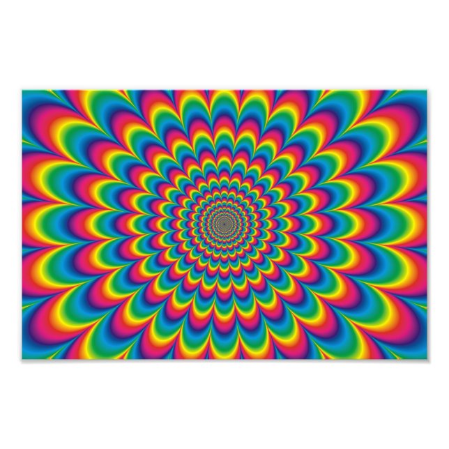 Psychedelic rainbow abstract design photo print (Front)