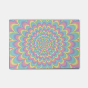 Psychedelic rainbow abstract design post-it notes