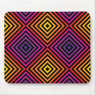 Psychedelic Rainbow Chevron Pattern Mouse Pad