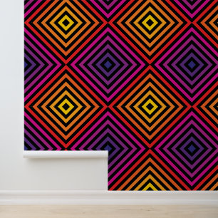 Psychedelic Rainbow Chevron Pattern Wallpaper