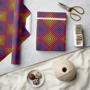 Psychedelic Rainbow Chevron Pattern Wrapping Paper