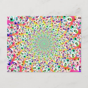 Psychedelic Rainbow Eyes Mandala Postcard