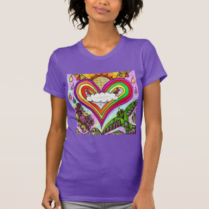 Psychedelic Rainbow Heart Art Print T-Shirt