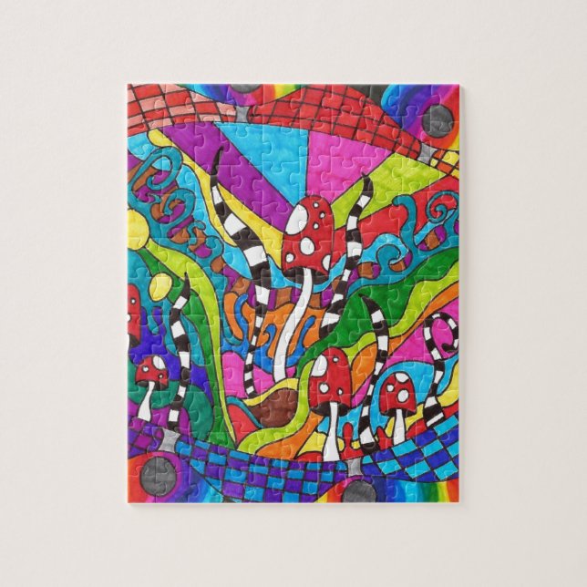 Psychedelic Rainbow Hippy Design Jigsaw Puzzle (Vertical)