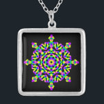 *~* Psychedelic Rainbow Hippy Good Vibe Mandala Silver Plated Necklace<br><div class="desc">As a professional distance spiritual energy healer since 2001, I have learned, developed and utilised the power of energy healing intention. All my JEWELRY WITH INTENTION (R) carries the healing energy of positive manifestation. This sterling silver healing energy mandala necklace is ready to receive your own personal intention. When this...</div>