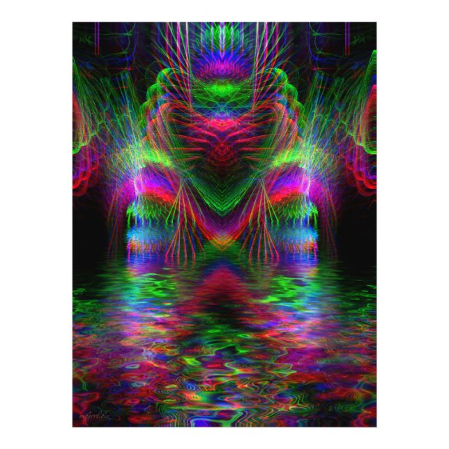 Psychedelic Rainbow Love Hearts Photo Print (Front)