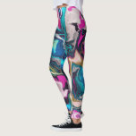 Psychedelic Rainbow Marbled Leggings<br><div class="desc">digital painting by becky nimoy 2019</div>