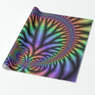 Psychedelic Rainbow Plant Wrapping Paper