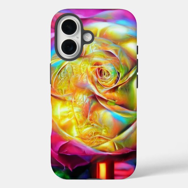 Psychedelic Rainbow Rose Case-Mate iPhone Case (Back)
