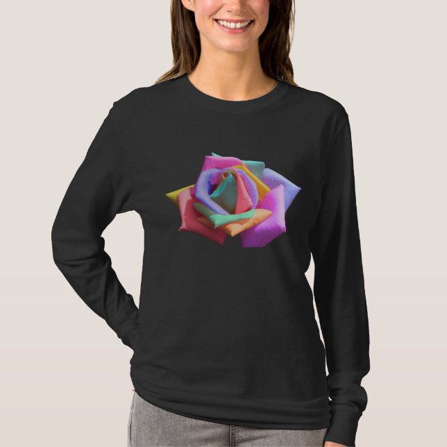 Psychedelic Rainbow Rose T-Shirt (Front)