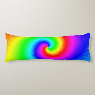 Psychedelic Rainbow Spiral of Transformation Body Cushion