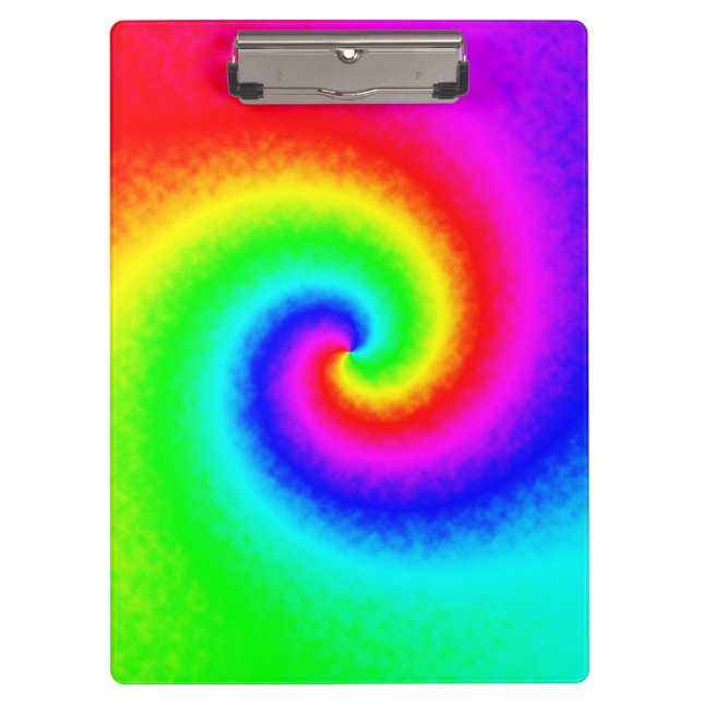 Psychedelic Rainbow Spiral of Transformation Clipboard (Front)