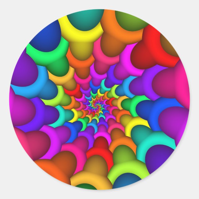 Psychedelic Rainbow Spiral Sticker (Front)