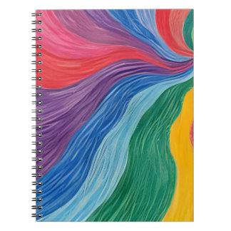 Psychedelic Rainbow Swirl Abstract Wall Art Vibran Notebook