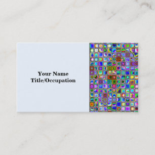 Psychedelic Rainbow Textured Mosaic Tiles Pattern Business Card