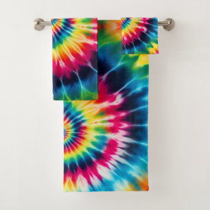 Psychedelic Rainbow Tie Dye Towel Set