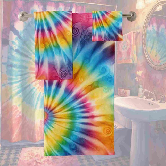Psychedelic Rainbow Tie Dye Towel Set (Creator Uploaded)