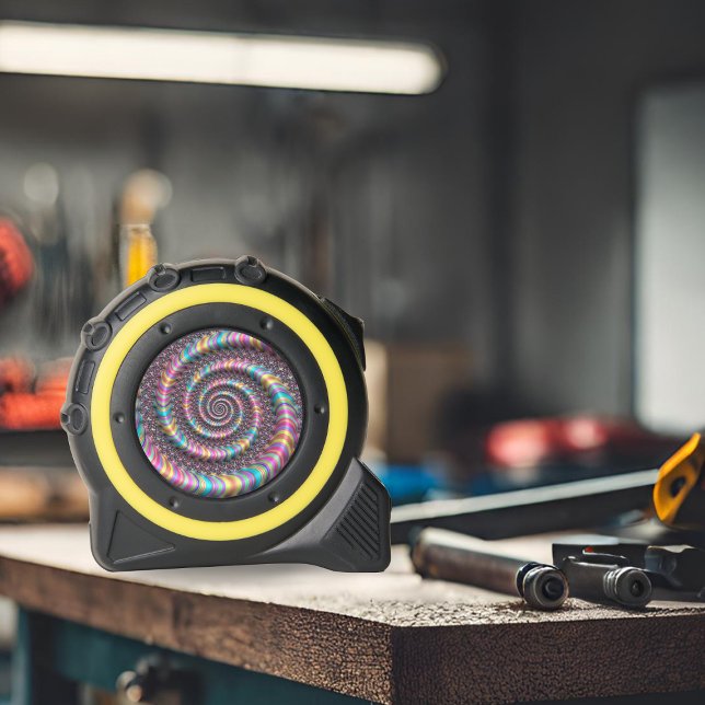 Psychedelic Rainbow Unicorn Funky Nautilus Fractal 1 (Psychedelic Rainbow Unicorn Funky Nautilus Fractal Tape Measure)
