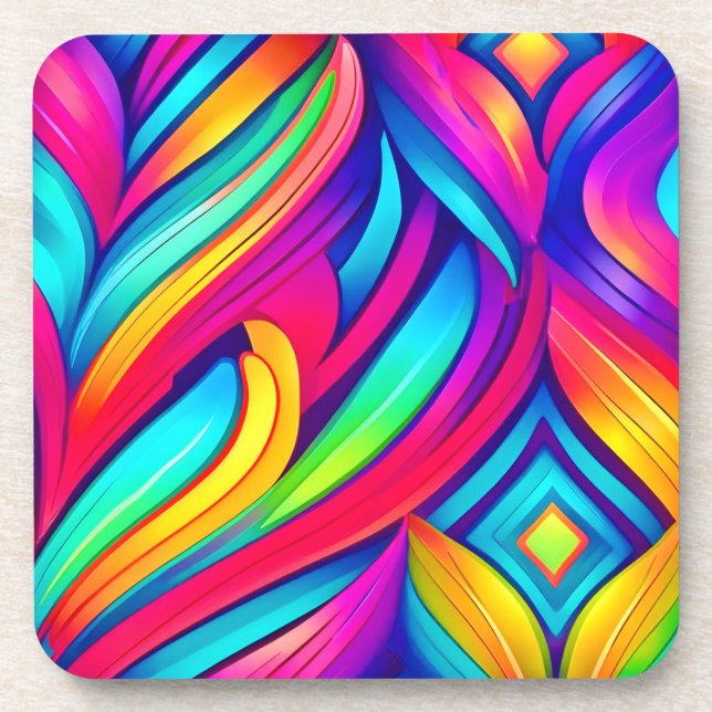 Psychedelic Rainbow Vortex Coaster (Front)