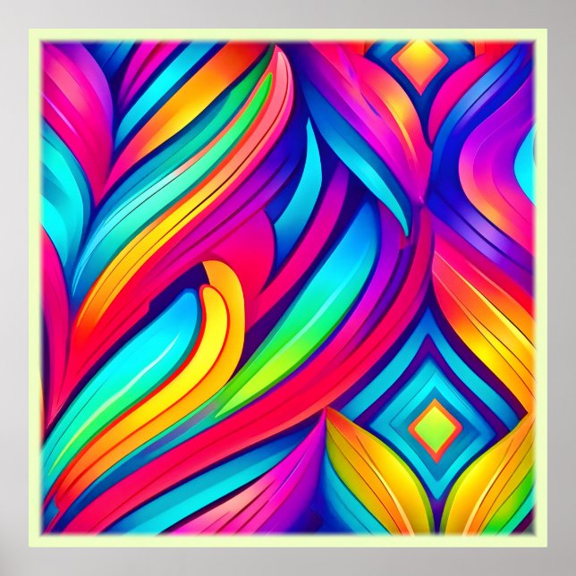  Psychedelic Rainbow Vortex Poster (Front)