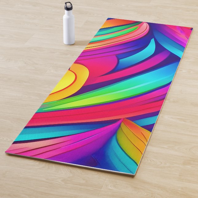  Psychedelic Rainbow Vortex Yoga Mat (In Situ)
