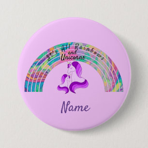 Psychedelic Rainbows and Unicorns Thunder_Cove  7.5 Cm Round Badge
