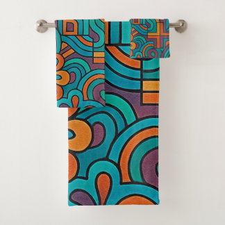Psychedelic Retro Bath Towel Set
