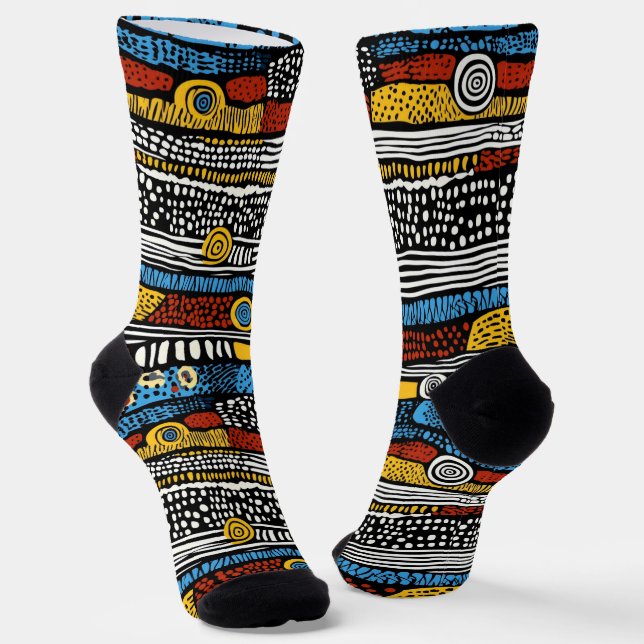 Psychedelic Retro Colours Socks (Angled)