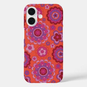 Psychedelic Retro Flower Power iPhone 16 Case