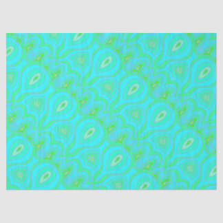 Psychedelic retro hippie sixties green blue boho tissue paper