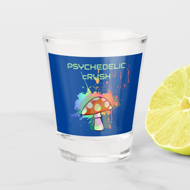 Psychedelic Retro Party Like It's 1969! Shot Glass (Front)