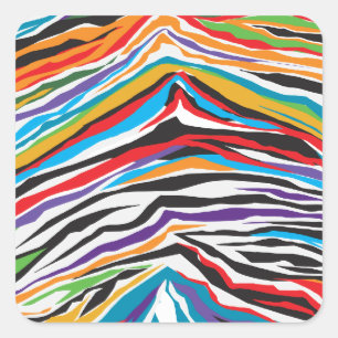 Psychedelic  Retro Square Sticker