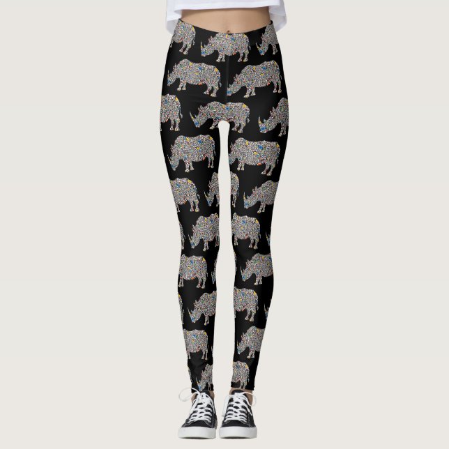 Psychedelic Rhinoceros Leggings (Front)