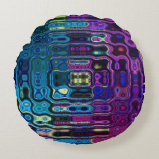 Psychedelic Ripple Effect  Round Cushion