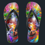 Psychedelic River Landscape Nature Custom Created  Jandals<br><div class="desc">Here are some custom flip flops with your own image or you can use mine either way you will be styling on the beach this summer. Make sure to bookmark this page to come back to it in the future. If you like/love our designs make sure to like or share...</div>