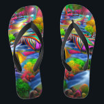 Psychedelic River Landscape Nature Custom Created  Jandals<br><div class="desc">Here are some custom flip flops with your own image or you can use mine either way you will be styling on the beach this summer. Make sure to bookmark this page to come back to it in the future. If you like/love our designs make sure to like or share...</div>