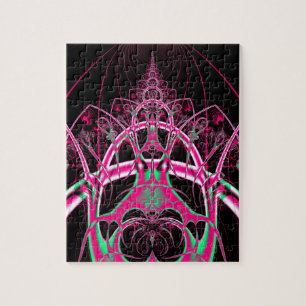 Psychedelic Rollercoaster Tunnel Fractal Jigsaw Puzzle