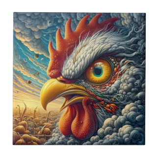 Psychedelic Rooster Tile