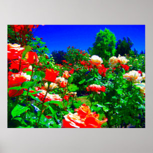 Psychedelic Rose Garden Poster
