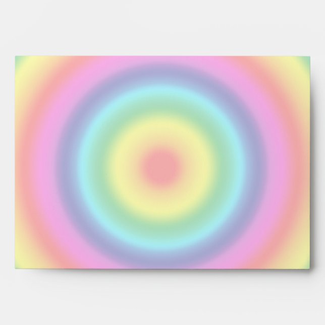 Psychedelic Round Rainbow Pattern Envelopes (Front)