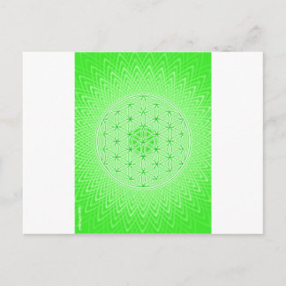 Psychedelic Sacred Geometry Heart Chakra Design Postcard