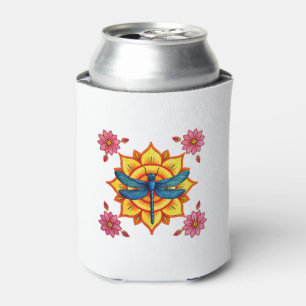 Psychedelic Sacred Geometry Mandala Insect Nature  Can Cooler