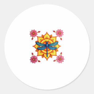 Psychedelic Sacred Geometry Mandala Insect Nature  Classic Round Sticker