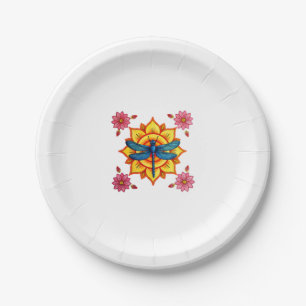 Psychedelic Sacred Geometry Mandala Insect Nature  Paper Plate