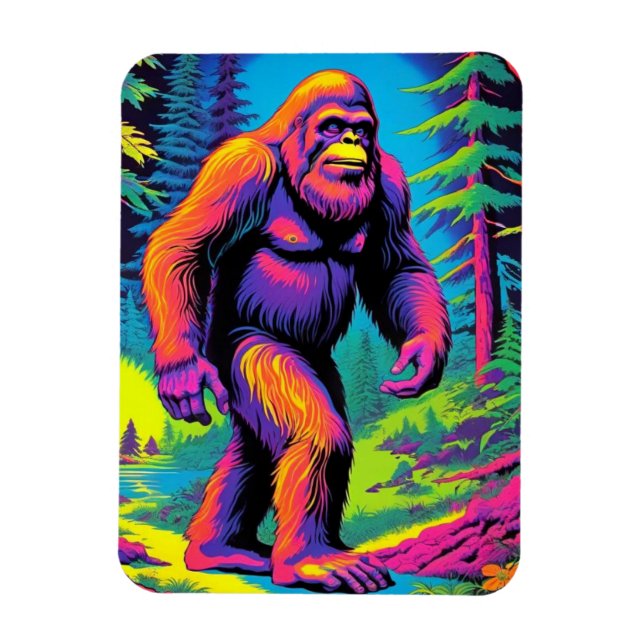 Psychedelic Sasquatch Flexible Magnet (Vertical)