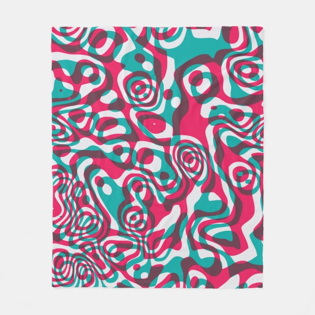 Psychedelic seamless pattern fleece blanket (Front)